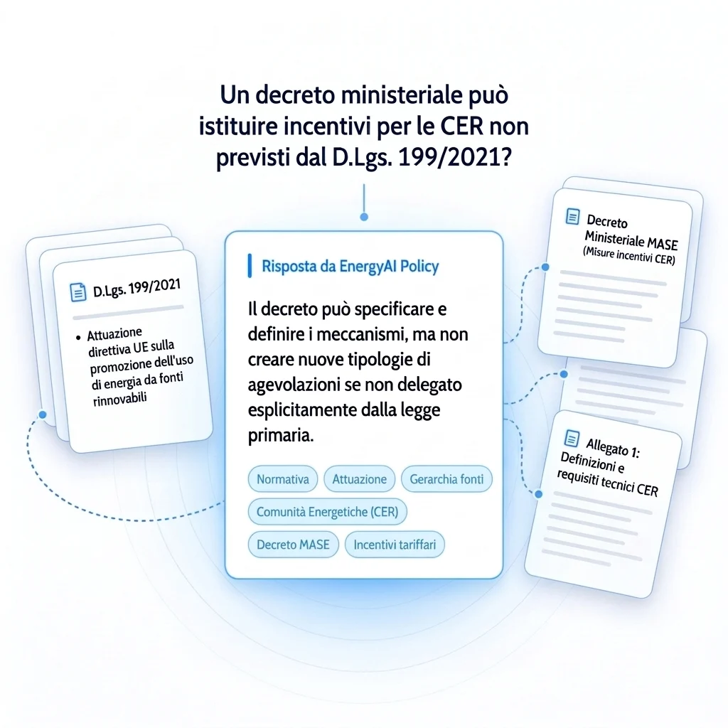 Illustrazione Nextville AI su normativa energetica e incentivi per le comunità energetiche rinnovabili